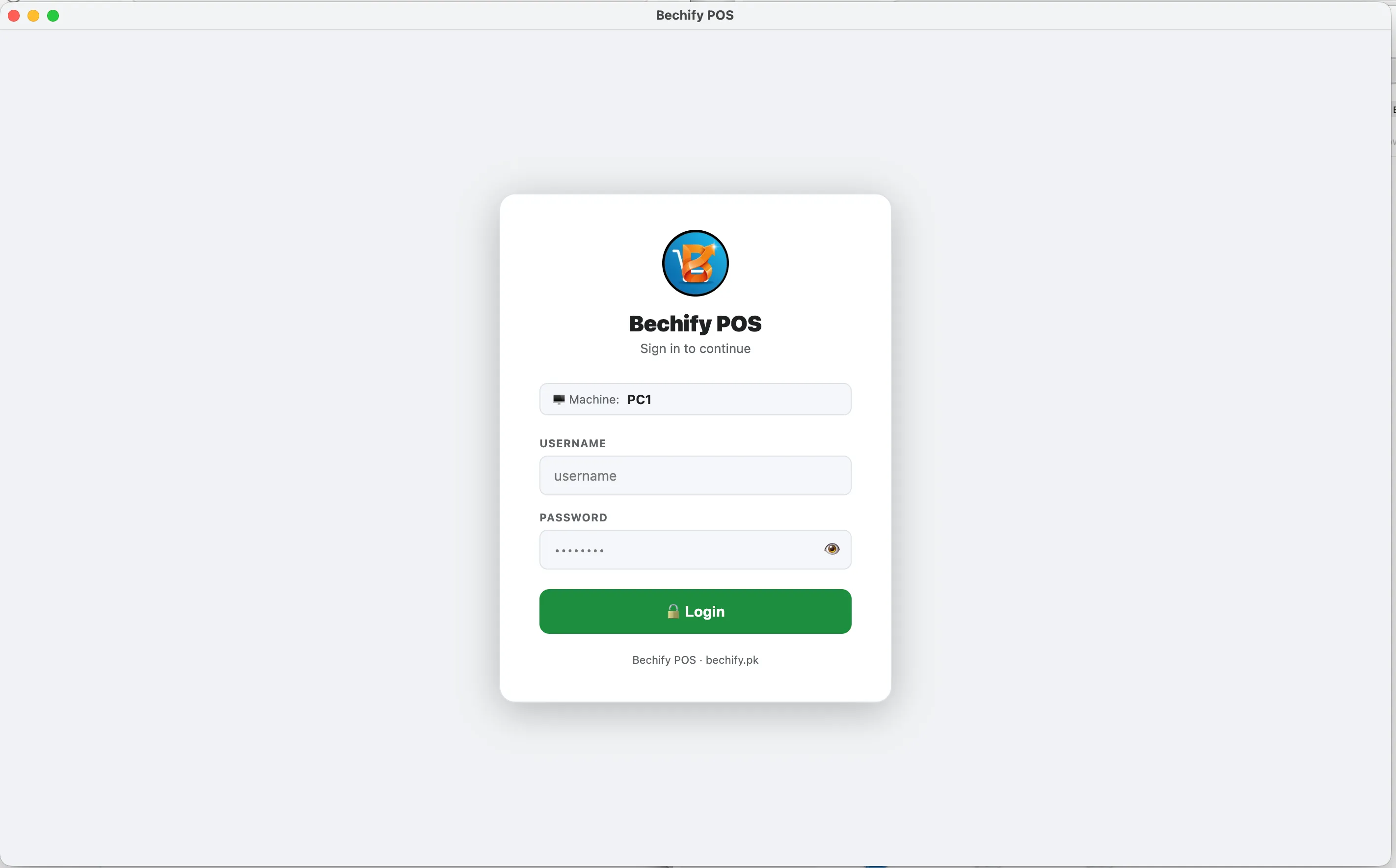Bechify POS Login